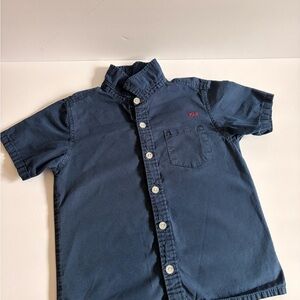 Milon Boys Button Up Shirt Size 4T Blue Short Sleeve Casual